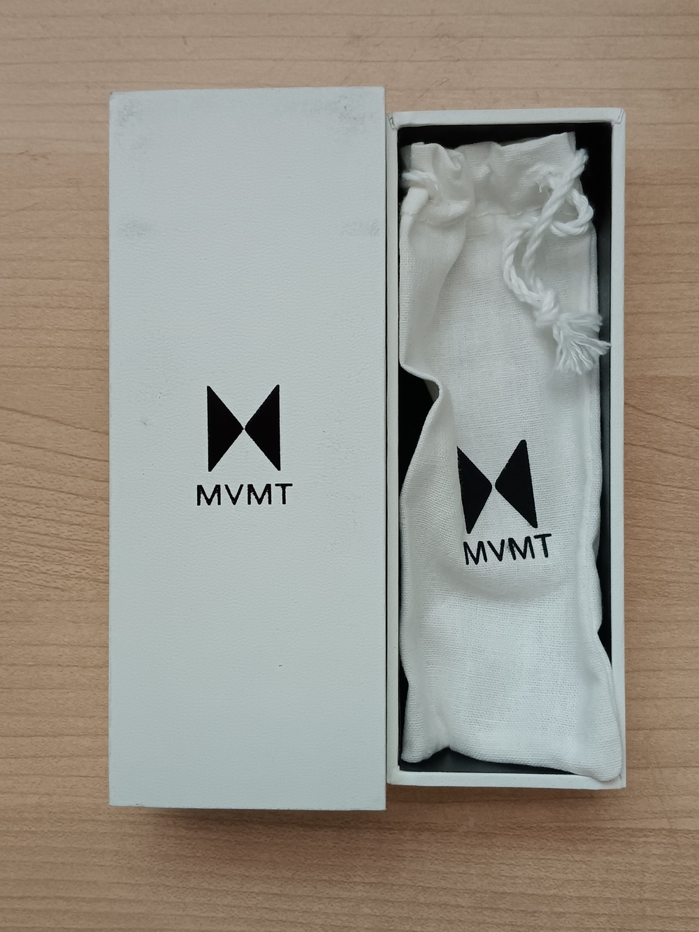 MVMT White Pouch and Empty Storage Box Set For Your Watch
